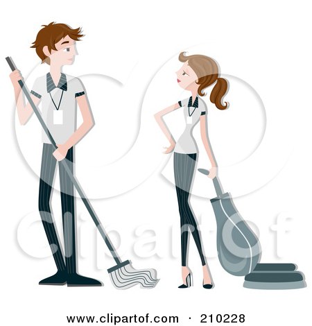 Logo Design Food on Illustration Of A Housekeeping Couple Cleaning By Bnp Design Studio