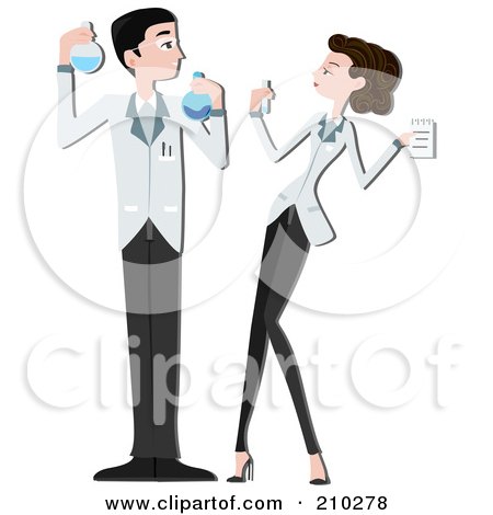 science lab clipart. Science Lab Couple Working