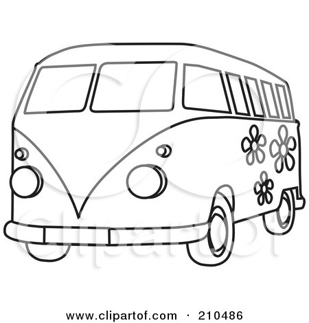 Flower Coloring Sheets on Coloring Page Outline Of A Floral Hippie Bus Van By Rosie Piter