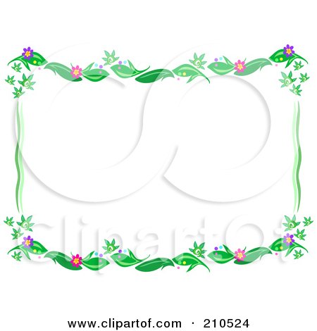 Free Flower Picture Downloads on Royalty Free  Rf  Clipart Illustration Of A Floral Vine Border Frame