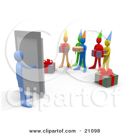 surprise birthday party clip art. Clipart Illustration of a Blue