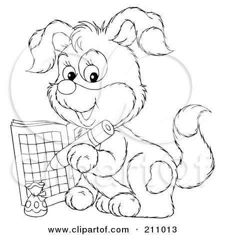 Cute Coloring Pages Print on Of A Coloring Page Outline Of A Cute Puppy Using An Activity Book Jpg
