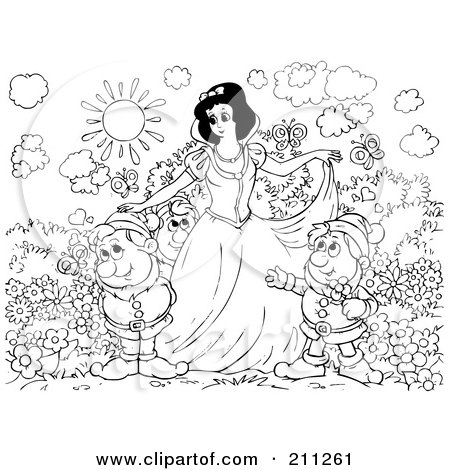 Snow White Coloring on And White Snow White Coloring Page Outline   1 By Alex Bannykh  91880