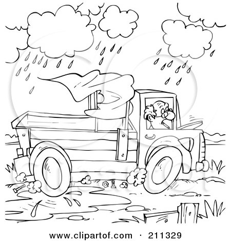 Truck Coloring on Free  Rf  Clipart Illustration Of A Coloring Page Outline Of