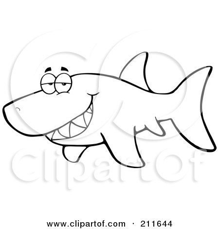 Shark Coloring Pages on Coloring Page Outline Of A Shark Flashing A Grin By Hit Toon  211644