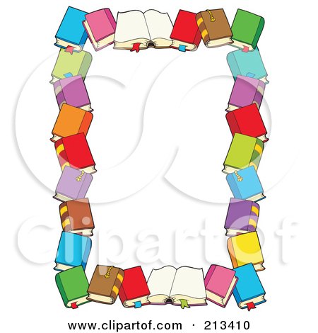 Royalty-Free (RF) Clipart Illustration of a Border Of Text Books Around