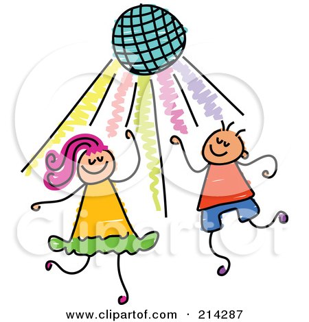 Clip  Dance on Free  Rf  Clipart Illustration Of A Childs Sketch Of Kids Dancing
