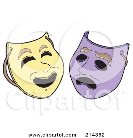 theatre mask clipart. Collage Of Theater Masks