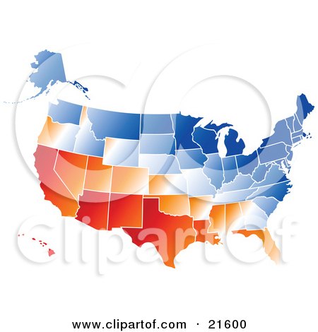 United States Map Red And Blue