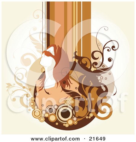 Royalty-free beauty clipart graphic of a woman with red hair, 