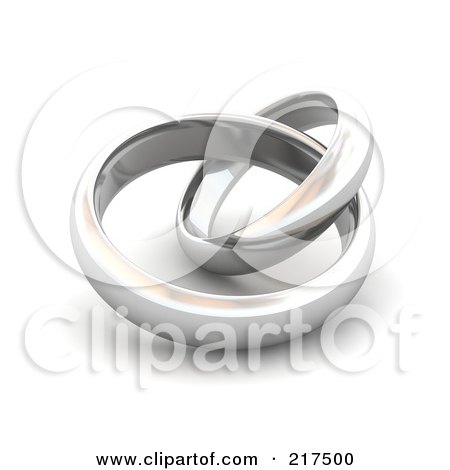 RoyaltyFree RF Clipart Illustration of 3d Silver Wedding Bands by Jiri 