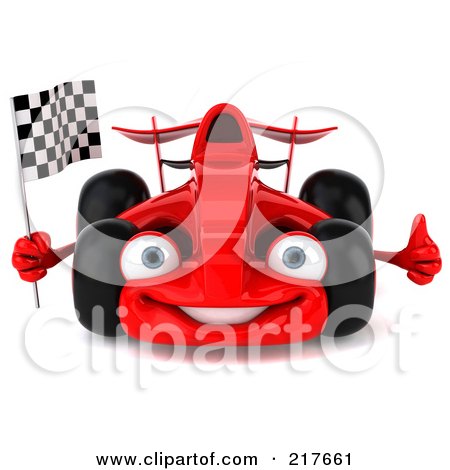 formula 1 racing flags. a 3d Red Formula One Race