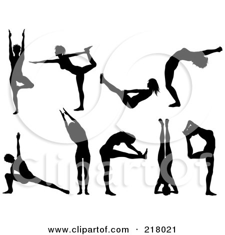 Black And White Yoga. Digital Collage Of Black