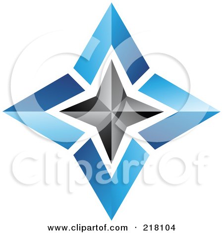 Logo Design Samples Free Download on Free  Rf  Clipart Illustration Of An Abstract Blue And Black Star Logo
