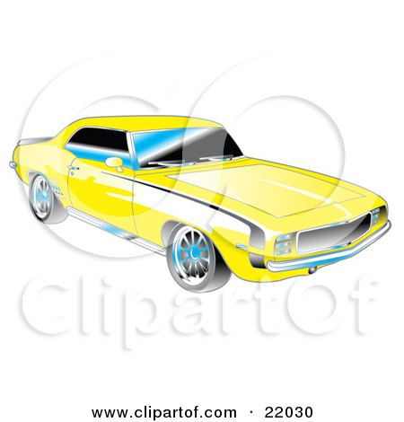 Camaro Yellow on Illustration Of A Yellow 1969 Chevrolet Rs Ss Camaro Muscle
