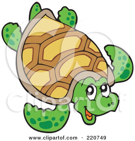 sea turtle cartoon. of a Happy Sea Turtle