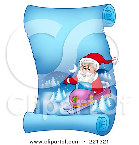 Snowmobile Calendar Girls on Royalty Free  Rf  Clipart Illustration Of Santa Snowmobiling On A
