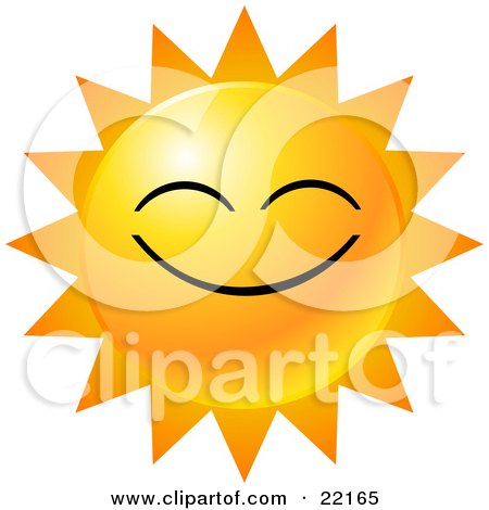 smiley sunshine face. Face Displayed As The Sun,