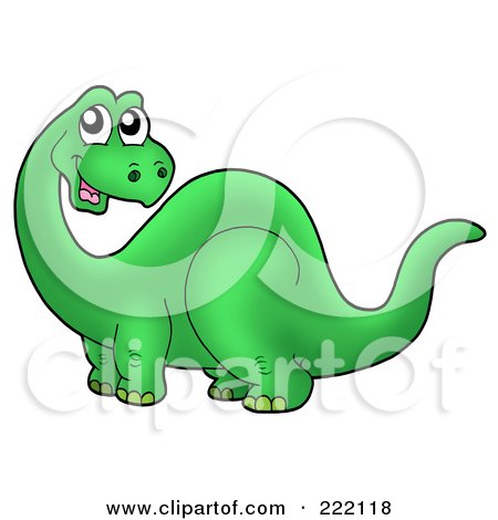 Dinosaur on Cute Green Apatosaurus Dinosaur Turning Its Neck And Smiling Posters