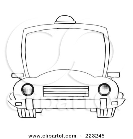 Cars Coloring on Coloring Page Outline Of A Frontal View Of A Police Car With A Light
