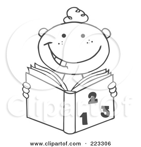 Math Coloring Sheets on Coloring Page Outline Of A School Boy Reading A Math Book By Hit Toon