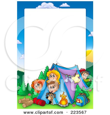 Clipart Free Vector on Royalty Free  Rf  Clipart Illustration Of A Camping Kids Border Frame