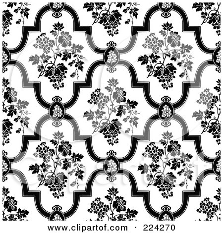 black and white floral pattern. Black And White Floral Pattern