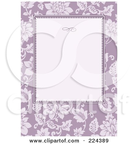 RoyaltyFree RF Clipart Illustration of an Invitation Template Of Purple 