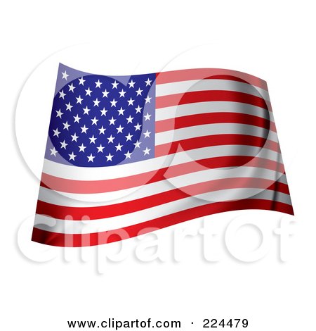 RoyaltyFree RF Clipart Illustration of a Wavy Ripply USA Flag by 