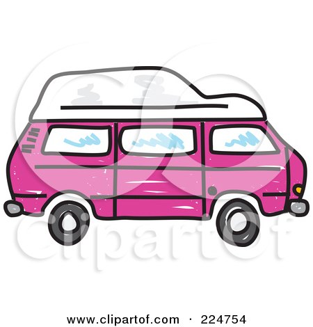 Pink Camper Van Posters