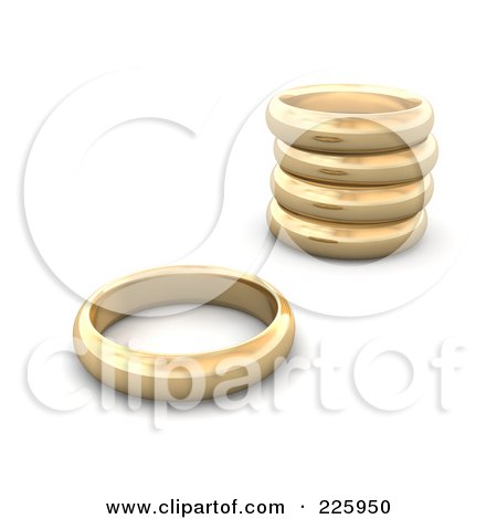  3d Blanco Couple With Giant Golden Wedding Rings by Jiri Moucka 211818