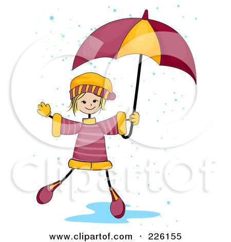 Umbrella Girls Calendar on Girl Playing In A Puddle With An Umbrella By Bnp Design Studio  226155