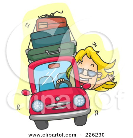  Walls on Woman Driving A Car With Luggage On Top Posters  Art Prints By Bnp