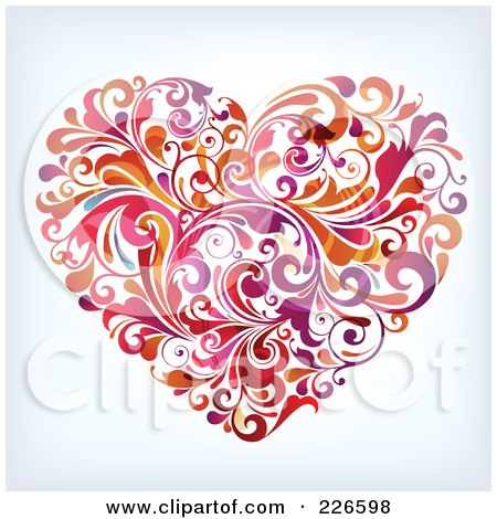 Royalty Free Stock Illustrations of Floral Hearts by OnFocusMedia Page 1