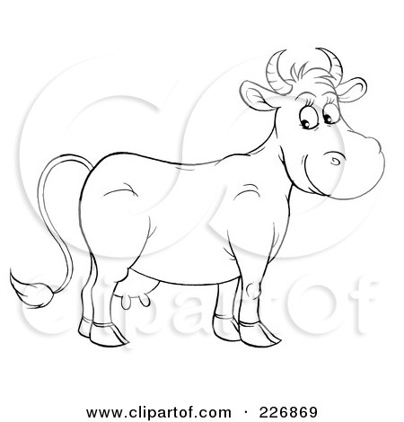  Coloring on Illustration Of A Coloring Page Outline Of A Happy Cow By Alex Bannykh