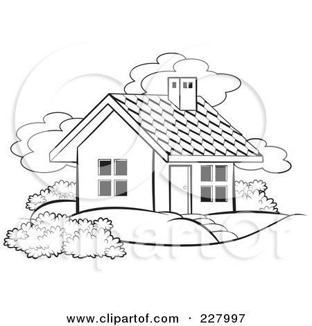 House Coloring Pages on Coloring Page Outline Of A Cute House And Yard By Lal Perera  227997