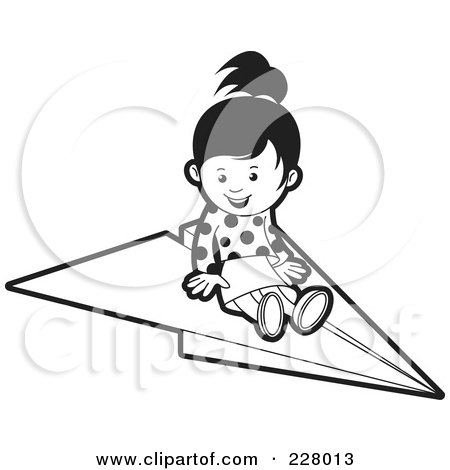 Airplane Coloring on Cute Girl On A Paper Airplane Posters  Art Prints By Lal Perera