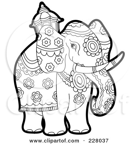 Elephant Coloring Pages on Of A Coloring Page Outline Of A Pageant Elephant By Lal Perera  228037