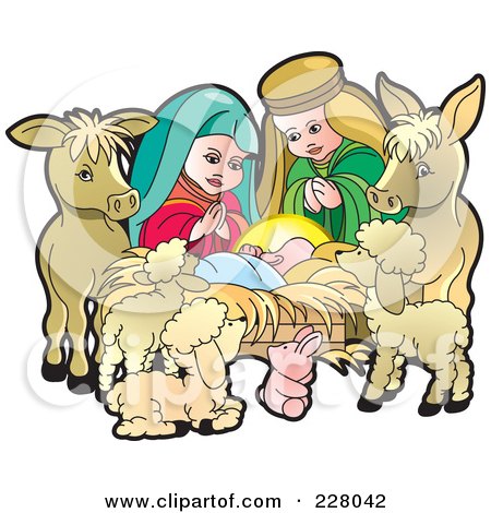 Royalty-Free (RF) Clipart Illustration of a Nativity Scene ...
