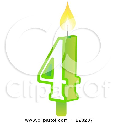 Birthday Cake Clip  on Number 4 Birthday Cake Candle Posters  Art Prints By Tonis Pan