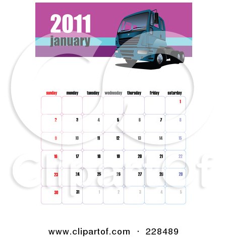January 2011 Calendar Jpg. January 2011 Big Rig Calendar