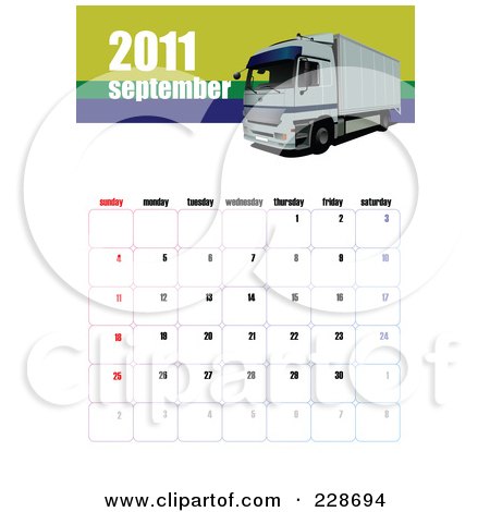 september 2013 calendar. September 2011 Big Rig