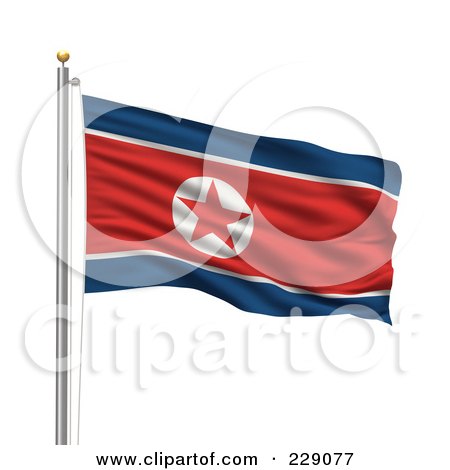 north korean flag pole. of The Flag Of North Korea