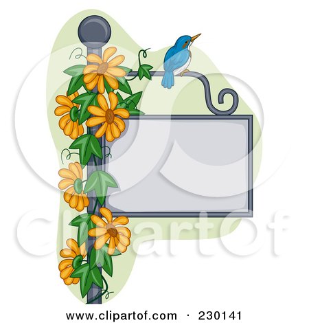 blank signpost clipart. Bird On A Blank Sign Post