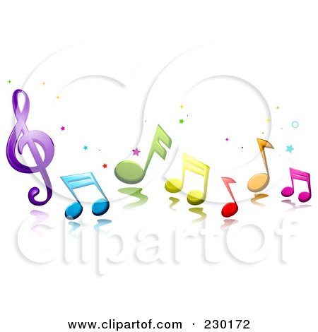 RoyaltyFree RF Clipart Illustration of Colorful Music Notes And Stars by 