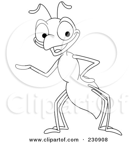  - 230908-Coloring-Page-Outline-Of-A-Happy-Ant