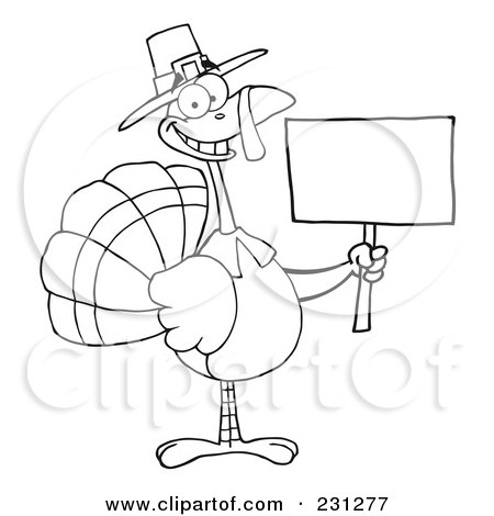 Free Thanksgiving Coloring Pages on Coloring Page Outline Of A Thanksgiving Pilgrim Turkey Bird Holding A