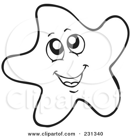 Coloring Page Outline Of A Happy Starfish