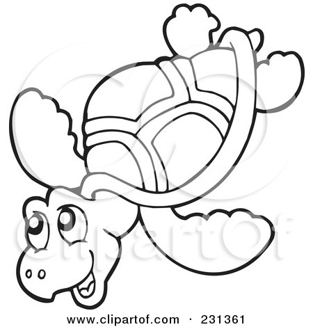 Ocean Coloring Pages on Illustration Of A Coloring Page Outline Of A Sea Turtle By Visekart