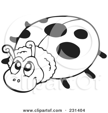 Ladybug Coloring Pages on Illustration Of A Coloring Page Outline Of A Ladybug By Visekart
